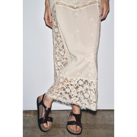 NWT ZARA LIMITED EDITION SEQUIN EMBROIDERED DRESS Size M (Cream) - Picture 7 of 14